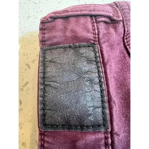 AMERICAN EAGLE HIGH RISE JEGGING STRETCH MAROON WOMENS SIZE 6 - Picture 4 of 7